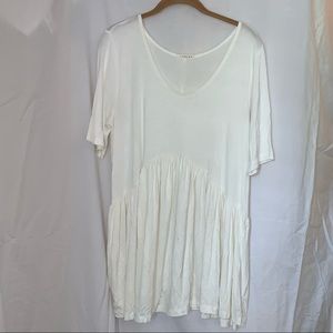 Cream ruffled loose top